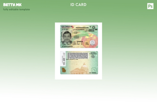 Шаблон за верзија на лична карта во модерен стил на САД Џорџија